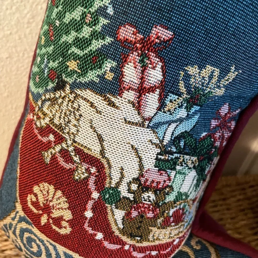 Vintage Tapestry Stocking Pillows Snowman Themed set of 2!